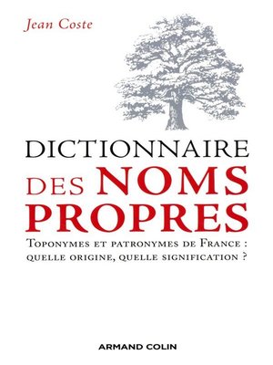 cover image of Dictionnaire des noms propres